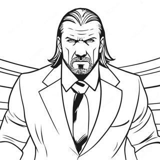 Halaman Mewarnai Triple H Yang Penuh Aksi Di Ring 108492 45427