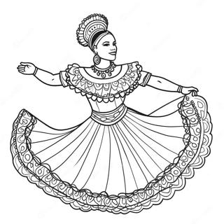 Halaman Mewarnai Penari Tradisional Kolombia 108644-45540