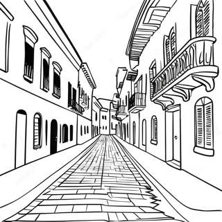 Halaman Mewarnai Pemandangan Jalan Cartagena Yang Cerah 108646-45547