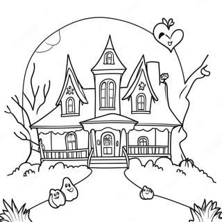 Halaman Mewarnai Rumah Hantu Yang Menyeramkan 108722-45598