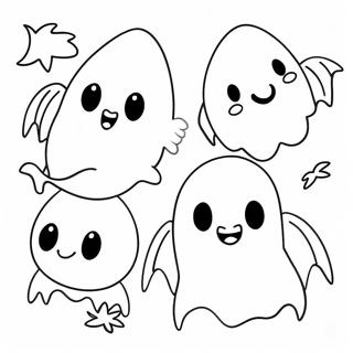 Halaman Mewarnai Hantu Dan Kelelawar Yang Menawan 108723-45603