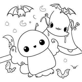 Halaman Mewarnai Hantu Dan Kelelawar Yang Menawan 108723-45604