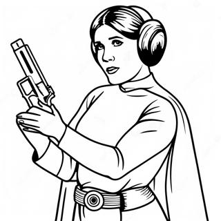 Halaman Mewarnai Putri Leia Dengan Blaster 108852-45700