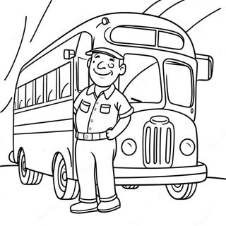 Halaman Mewarnai Kartu Terima Kasih Supir Bus Yang Ramah 108928-45755