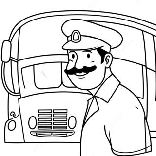 Halaman Mewarnai Kartu Terima Kasih Supir Bus Yang Berwarna Warni 108929-45757