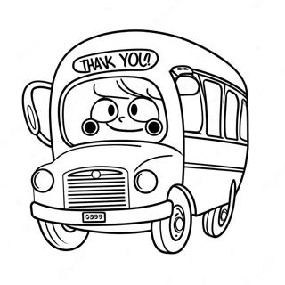 Halaman Mewarnai Kartu Terima Kasih Supir Bus Yang Imut 108930-45761