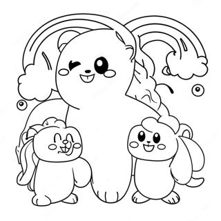 Halaman Mewarnai Teman Pelangi Ungu Yang Ceria 109188-46025