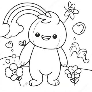 Halaman Mewarnai Teman Pelangi Ungu Yang Tersenyum 109189-46032