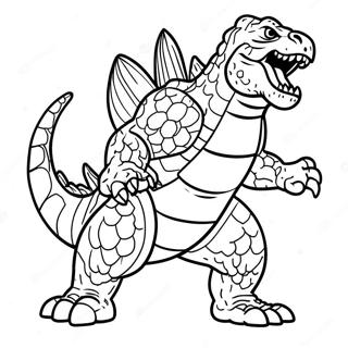 Halaman Mewarnai Godzilla Yang Garang Dalam Aksi 109468-46240