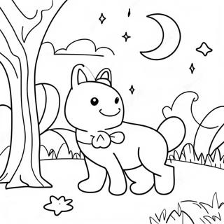 Halaman Mewarnai Malam Bulan Yang Ceria 109496-46267