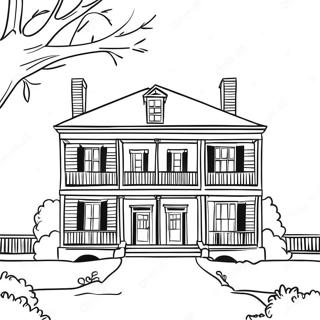 Halaman Mewarnai Rumah Perkebunan Louisiana Yang Menawan 109675 46408