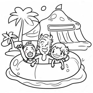 Halaman Mewarnai Anak Anak Bahagia Di Taman Air 109777 46487