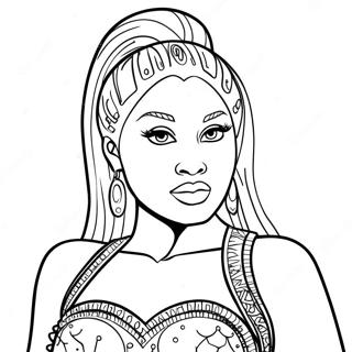 Halaman Mewarnai Nicki Minaj Dengan Pakaian Glamour 110086-46726