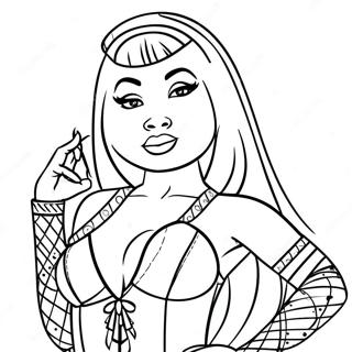 Halaman Mewarnai Nicki Minaj Dengan Pakaian Glamour 110086-46728