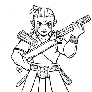 Halaman Mewarnai Karakter Akedo Dengan Senjata 110267-46868