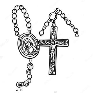 Halaman Mewarnai Rosario Dengan Salib 110627 47146