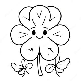 Halaman Mewarnai Semanggi 4 H Besar Dengan Wajah Tersenyum 110651-47161