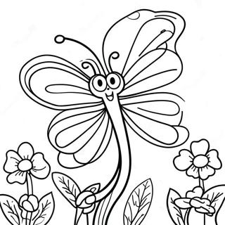 Halaman Mewarnai Semanggi 4 H Dengan Kupu Kupu 110652-47167