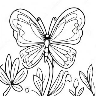 Halaman Mewarnai Semanggi 4 H Dengan Kupu Kupu 110652-47168