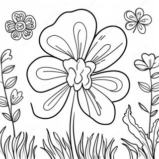 Halaman Mewarnai Semanggi 4 H Di Taman 110653-47169