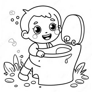 Halaman Mewarnai Anak Bahagia Latihan Toilet 110728 47226