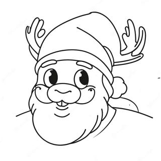 Santa Ceria Dengan Rusa Halaman Mewarnai 110807 47290