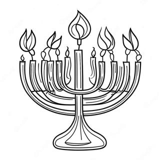 Halaman Mewarnai Menorah Hanukkah Yang Ceria 110935 47387