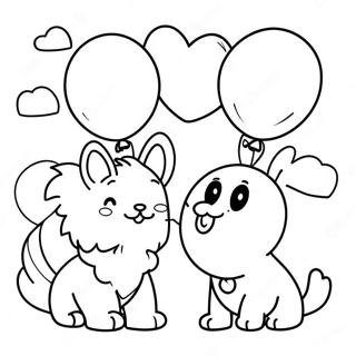 Halaman Mewarnai Lol Pets Bahagia Dengan Balon 110961-47432