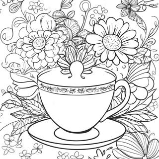 Halaman Mewarnai Cangkir Teh Vintage 111452 47813