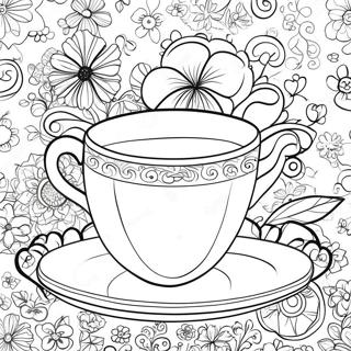 Halaman Mewarnai Cangkir Teh Vintage 111452 47814