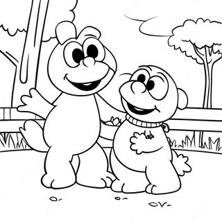 Halaman Mewarnai Elmo Dan Abby Bermain Di Taman 111526-47862