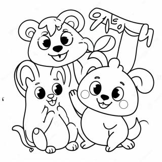 Halaman Mewarnai Teman Pesta Kata Yang Bahagia 111604 47926