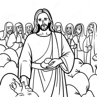 Halaman Mewarnai Yesus Memberi Makan 5000 111709-48013