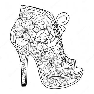 Halaman Mewarnai Sepatu Hak Tinggi Yang Funky 112245 48430