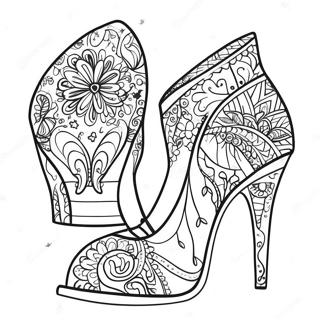 Halaman Mewarnai Sepatu Hak Tinggi Yang Funky 112245 48432