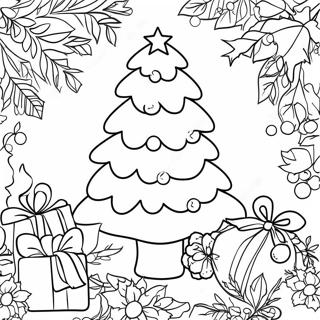 Halaman Mewarnai Pohon Natal Yang Meriah 112270-48452