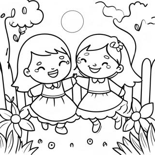 Halaman Mewarnai Kakak Yang Ceria Di Taman 112346-48512