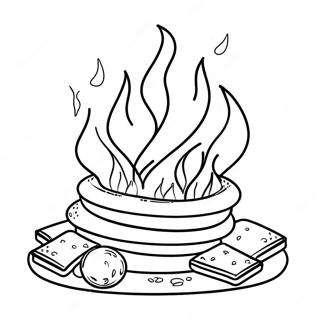 Halaman Mewarnai Smores Api Unggun 112626-48727