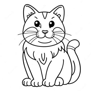 Halaman Mewarnai Kucing Menggemaskan Yang Duduk 112678-48774