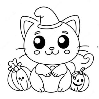 Kucing Halloween Halaman Mewarnai