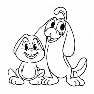 Halaman Mewarnai Adegan Kartun Ren Dan Stimpy 112834-49014