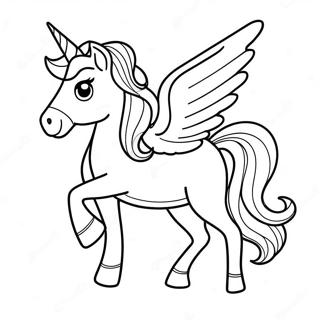 Halaman Mewarnai Unicorn Pelangi Yang Ceria 112911-48953