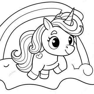 Halaman Mewarnai Unicorn Pelangi Yang Ceria 112911-48955