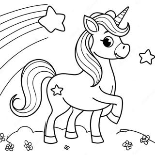 Halaman Mewarnai Unicorn Pelangi Yang Ceria 112911-49076