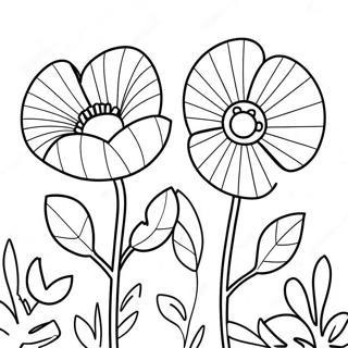Halaman Mewarnai Poppy Dan Viva Dengan Bunga Berwarna Warni 112988 49132