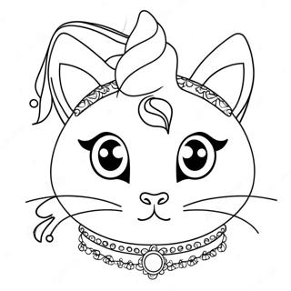 Kucing Unicorn Halaman Mewarnai