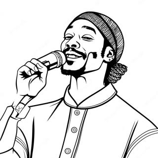 Halaman Mewarnai Snoop Dogg Dengan Mikrofon 113526-49541