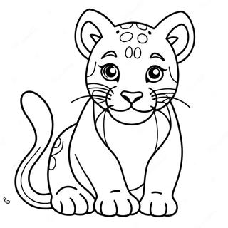 Halaman Mewarnai Anak Puma Yang Ceria 113655-49647