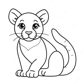 Halaman Mewarnai Anak Puma Yang Ceria 113655-49648