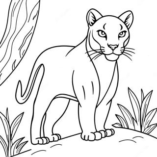 Halaman Mewarnai Puma Anggun Yang Mengintai Mangsa 113656-49652